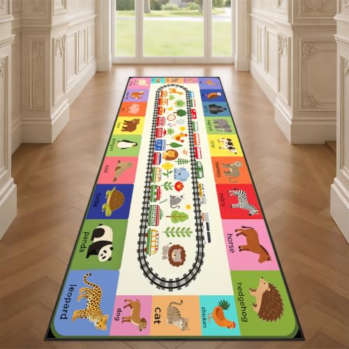 Children Train Track Long Rug