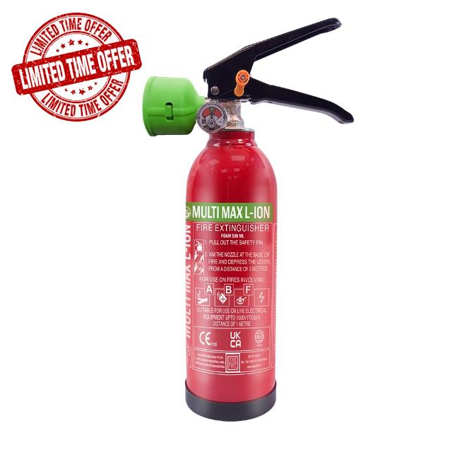 Multimax Lithium-Ion Fire Extinguisher - All Fires Fire Extinguisher for Home