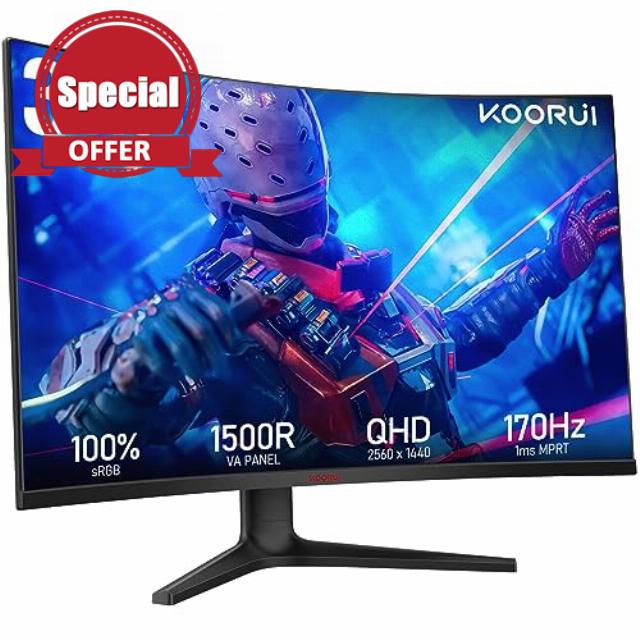KOORUI 32 Inch Curved Gaming Monitor