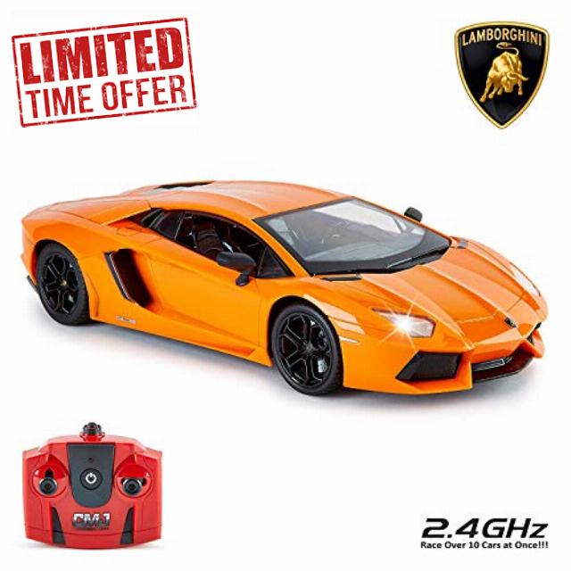 CMJ RC Cars Officially Licensed Remote Control Lamborghini in 30CM Size 1:14 Scale in Lambo Orange