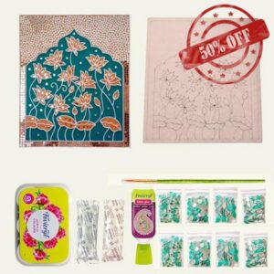 Decordial Jharokha DIY lippan kit for Adults Handmade Mirror Lippan Art DIY Kit – 12" MDF Boards