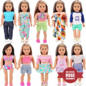 ZITA ELEMENT 10 Sets 18 Inch Doll Clothes & Outfits with Swimsuits                                                          18 Pcs