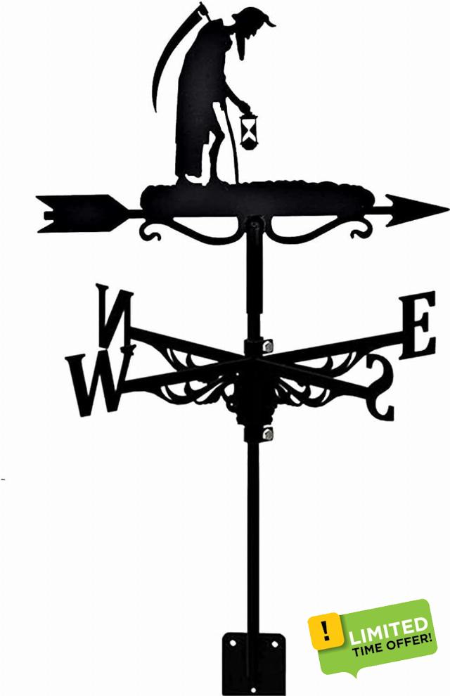 WeatherVane Metal Garden Iron weathervane Creative Old Father Time Shape Weathercock Wind Direction Indicator Decoration Weathervanes