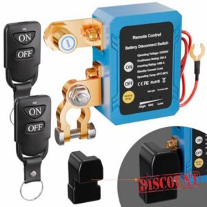 Joinfworld 12V/24V 240A Remote Battery Disconnect Switch with Safety Cover                                                          Anti-Interference Power Cut Off Switch with Voltage Monitor & Short-Circuit Protection for Car Truck RV Marine Boa