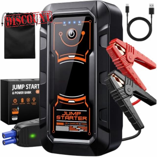 6000A Sodium-Ion Jump Starter Power Pack