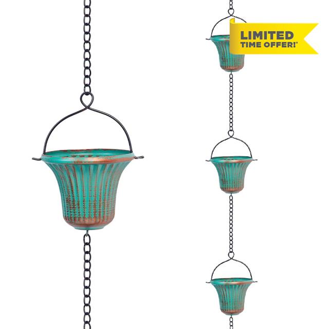 2.6Metre Outdoor Copper Rainwater Chain