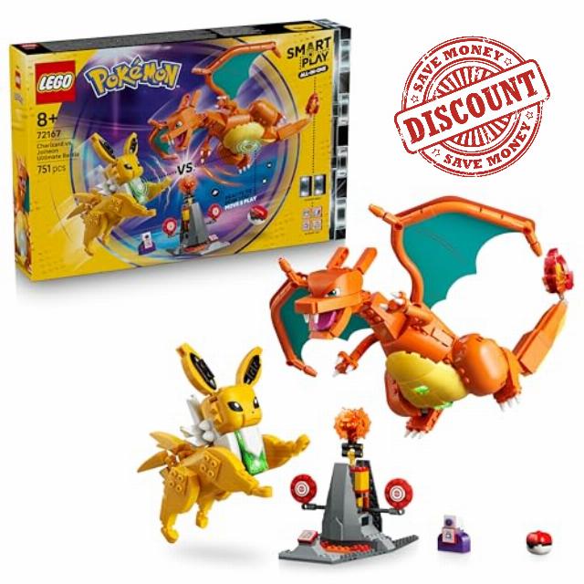 LEGO Pokémon SMART Play: Charizard vs. Jolteon Ultimate Battle - All-In-One Interactive Toy Set Incl. 2 SMART Bricks