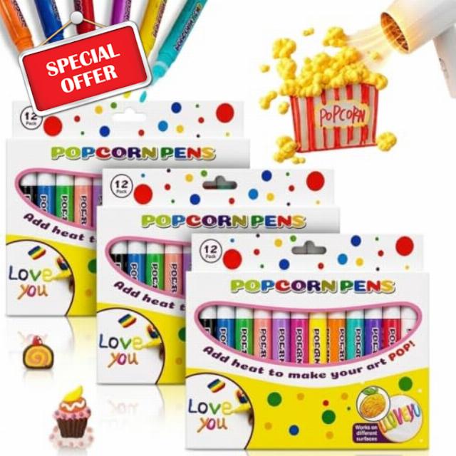 6/12 colors 3D Popcorn Pens
