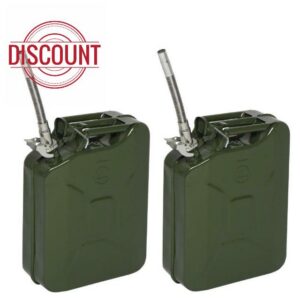 Karl home 2 x 20 L Metal Gas Can Fuel Tank Can with Flexible Spout