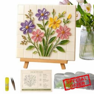Sea Glass Art Kit DIY Flowers and Bird Suncatcher Craft Decoration                                                          Sea Glass Mosaic for Home