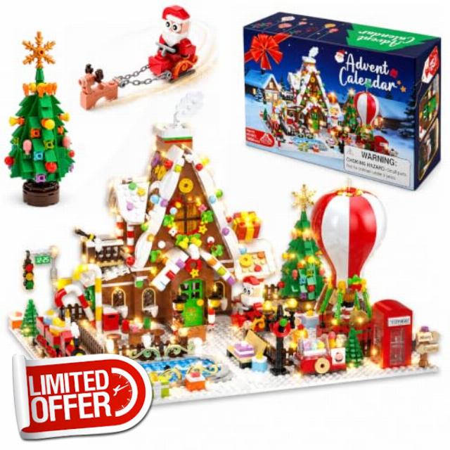Advent Calendar 2026 Gingerbread House Mini Building Set with Light String