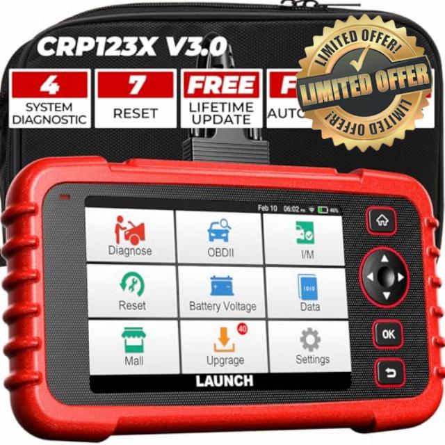 LAUNCH CRP123X V3.0 Elite ABS SRS Engine Transmission Car Diagnostic Tool | Support 7 Service Functions
