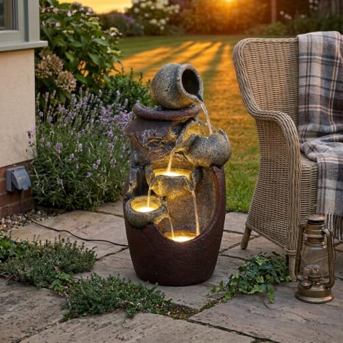 Electric Water Fountain | 67.5cm Garden Water Fountain for Outdoor Indoor