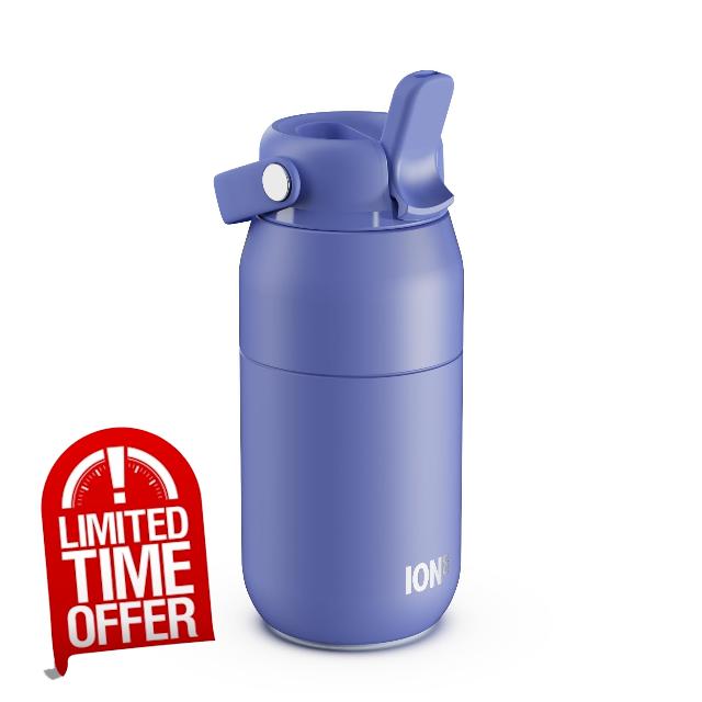 ION8 Primo Urban Insulated Water Bottle 360ml (12oz) – Leakproof Stainless Steel Bottle with Straw Lid