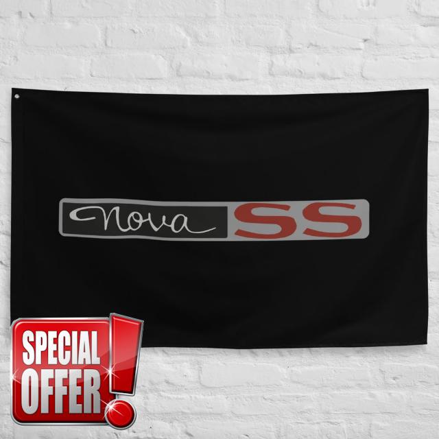 1963-64 Chevy Nova SS Classic Car Owners Enthusiasts Mechanics Gearheads Garage Office Man Cave Banner Flag 34.5" x 56"
