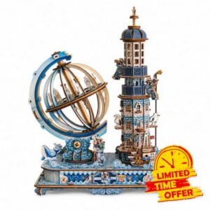3D Wooden Globe Puzzle – Rotating Earth Model