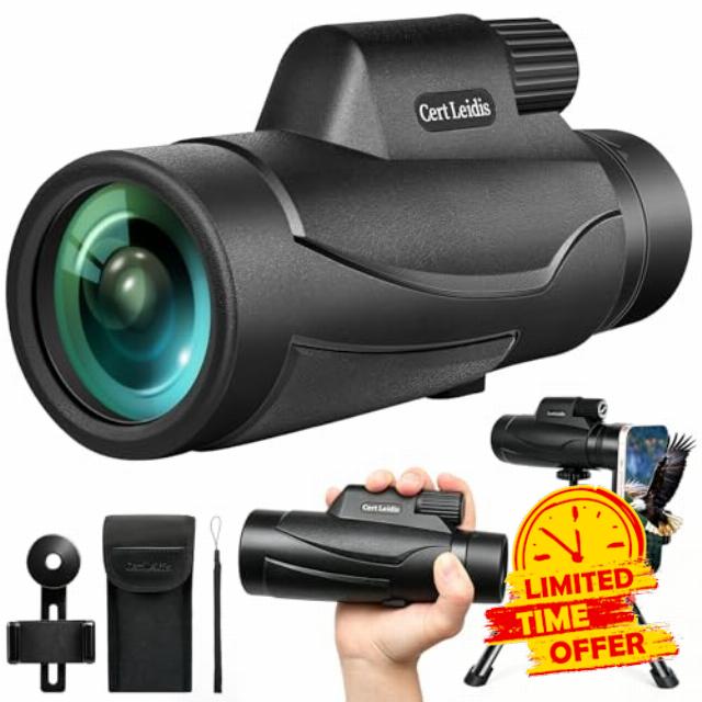 Monocular Telescope 8x42 HD for Adults with Tripod & Phone Adapter