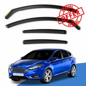 EdgeVisors Wind Deflectors for Ford Focus MK3 5 Door Hatchback (2011-2018) 4pc Set | In-Channel Rain Guards & Accessories