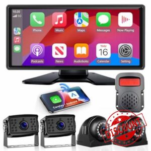 RV Reversing Camera with Carplay Android Auto for RV Horse Trailer Semi Box Truck