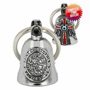 St Christopher Guardian Bell for Motorbikes: Guardian Angel Wings Motorbike Gifts Gremlin Bell Motorcycle