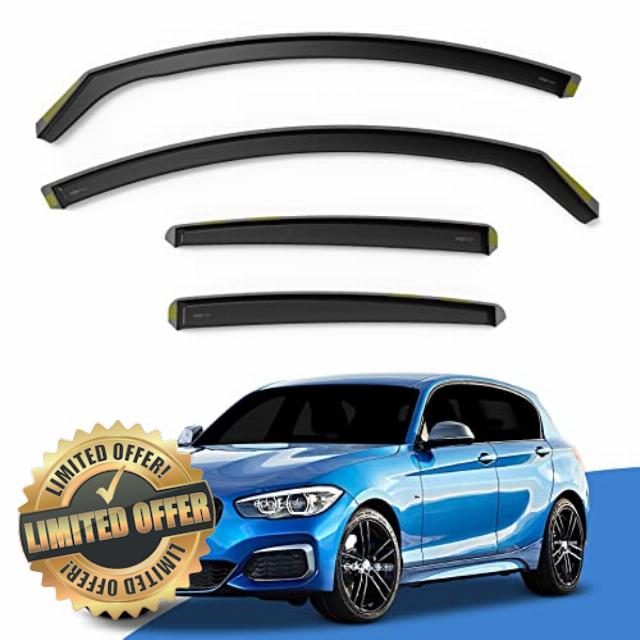 EdgeVisors Wind Deflectors for BMW 1 Series F20 5 Door Hatchback (2011-2019) 4pc Set | In-Channel Rain Guards & Accessories