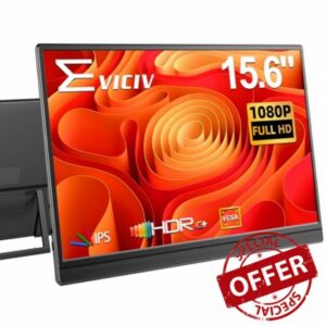 EVICIV 15.6" Portable Monitor 1080P FHD 350Nit USB C Travel Screen                                                          125% sRGB