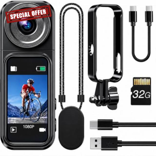 BOBLOV Mini Body Camera with 32GB Card