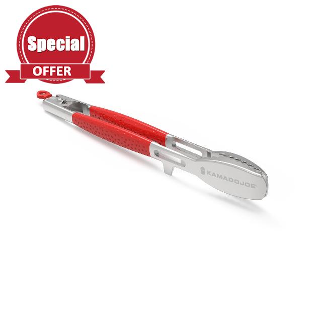 Kamado Joe® Krafted™ Stainless Steel BBQ Tongs – 18" Heavy-Duty Grill Tongs with Locking Mechanism