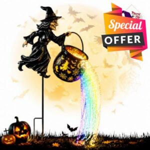 Halloween Witch Cauldron Garden Light