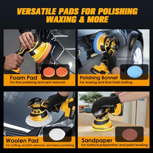 18 pcs assorted polishing pads for car detailing-Yellow