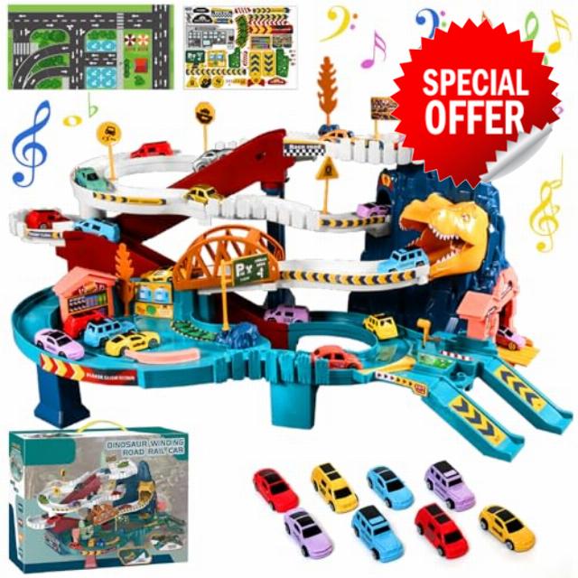 Boys Dinosaur Race Track Play Set