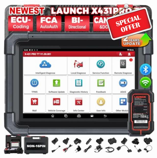 LAUNCH X431 PRO TT LAUNCH OBD2 Scanner Bidirectional Car Diagnostic Tool | Fast DBSCar VII Connector