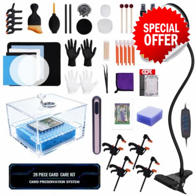28 in 1 Card Cleaning Kit with Acrylic Humidor and Heat Pen