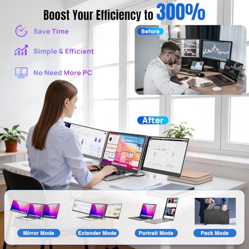 1080P FHD IPS Ultra-Slim Second Screen for Laptop 12-17.3"