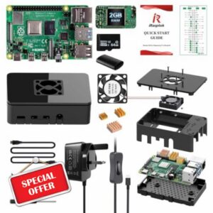 iRasptek Starter Kit for Raspberry Pi 4B 2GB RAM - 64GB SD Card Editio