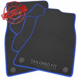 Rubber Car Mats for MG ZS Hybrid (2024 -) Exclusive Diamond Rubber with Blue Ribbed Trim [2926]