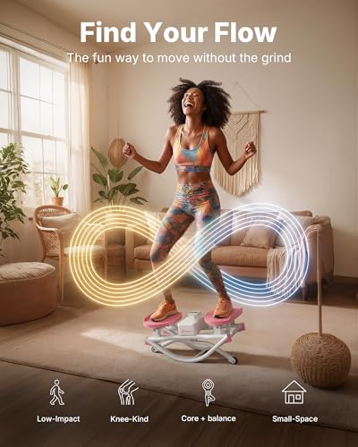 U-shaped Lateral Stepper with Resistance Bands | Low-Impact Side-to-Side Rocking Steppers Exercise Machine for Legs/Glutes/Abs
