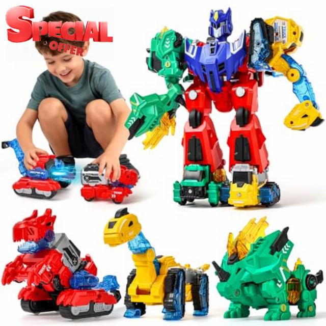 BLF FUN Magnetic Dinosaur Transformer Toy for 3-6 Year Old Boys 6 in 1 Transforme Dino Robot Truck Birthday for Boys Girls 4 5 7 8 Construction Learning Toy