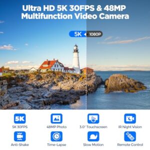 48MP Vlogging Camera with 3" 270° Rotatable Touch Screen