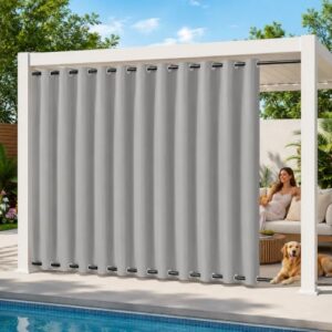 Windproof Top & Bottom Patio Panel                                                          Extra Large Blackout Outdoor Heat Resistant Gazebo Pergola