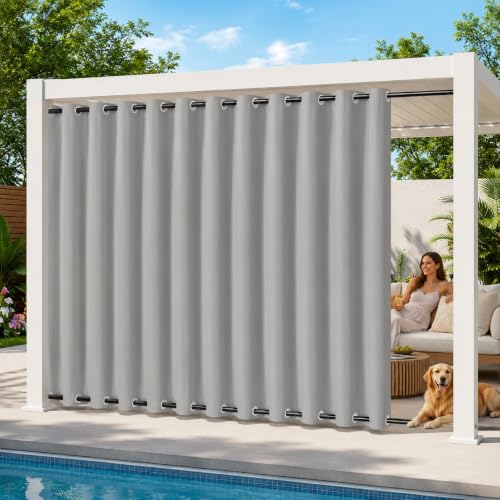 Windproof Top & Bottom Patio Panel                                                          Extra Large Blackout Outdoor Heat Resistant Gazebo Pergola