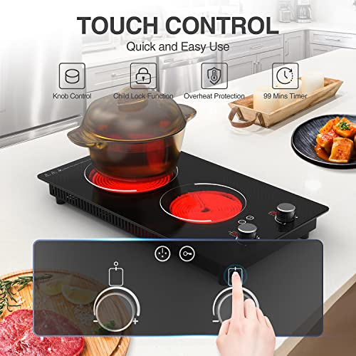 12 Inch 2 burner ceramic hob