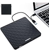 ORIGBELIE External DVD Drive, USB 3.0 Type C CD DVD +/-RW External DVD Burner, Ultra-Slim Exte...
