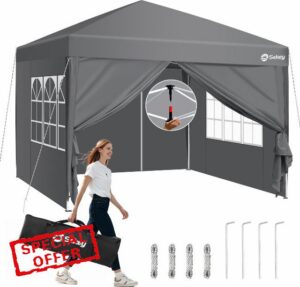 Sekey 3m x 3m One-Touch Pop Up Gazebo with Sides – Instant Setup