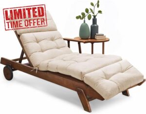 Sun Lounger Cushion Only Replacement Waterproof 189x58x12 cm Thicken Garden Sunlounger Cushions with Non-Slip Seat Pads for Indoor Outdoor Patio Reclining Chair