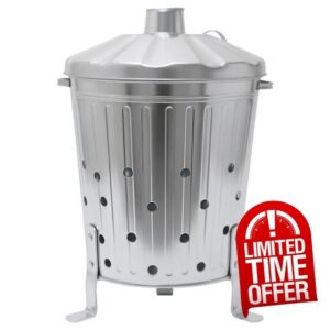 KMJ 90L Heavy Duty Garden Incinerator Burning & Fire Bin | Garden Incinerator Bin for Waste Disposal