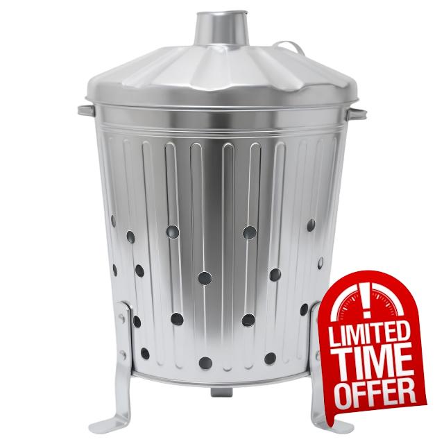 KMJ 90L Heavy Duty Garden Incinerator Burning & Fire Bin | Garden Incinerator Bin for Waste Disposal