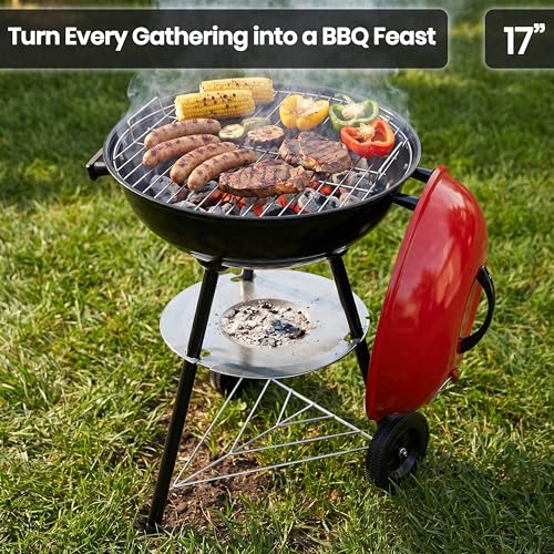 Portable Trolley Barbecue with Adjustable Vent