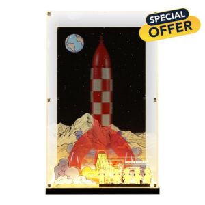 Acrylic Display Case Compatible with Lego Ideas Tintin Moon Rocket 21367