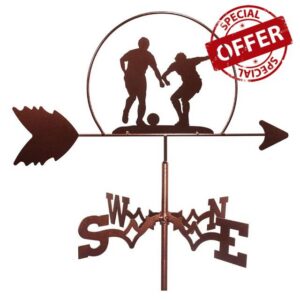 House Decor Weathervane Playing Football Wind Vane Roof Weather Garden Mount Yard Decoration Direction Indicator Stainless Steel Weathercock